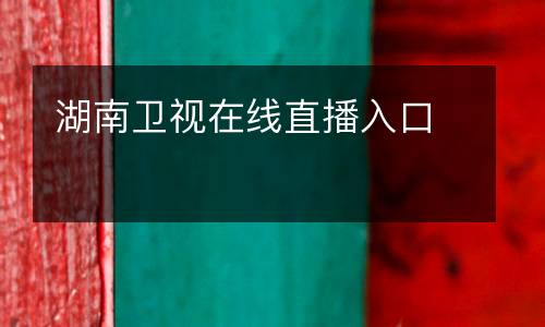 湖南衛(wèi)視在線直播入口